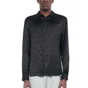New men’s the Kooples jacquard stars fitted button down shirt sz M